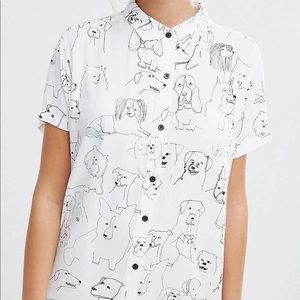 Lazy Oaf Dog Oversized Shirtdress SOLD OUT EVERYWHERE, GREAT CONDITION, size s
